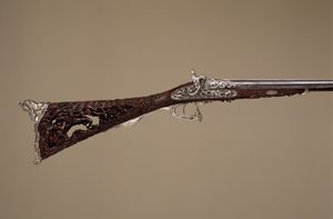 Kaksipiippuinen lyömäsuihkuhaulikko, ranska, Pariisi, päivätty 1854 tekijältä Louis Perrin
