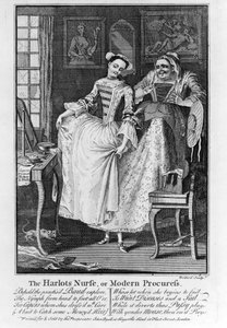 The Harlots Nurse tai Modern Procuress, pubi. 1750 (bw-kaiverrus)