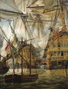 HMS Cumberland taistelee Le Lysiä ja La Gloirea vastaan, 1827