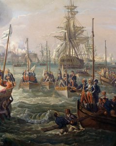 Kuninkaallinen laivasto Louis XVI:n jälkeen Cherbourgissa 23. kesäkuuta tekijältä Louis Philippe Crepin
