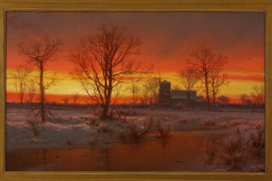 Auringonlasku, talvi 1862 (Öljy kankaalle)
