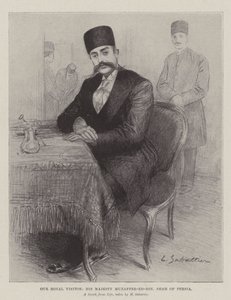 Kuninkaallinen vieraamme, Hänen Majesteettinsa Muzaffer-ed-Din, Persian shaahi.