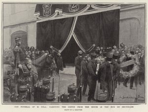 M Zolan hautajaiset, joka kantoi arkkua Rue de Bruxelles -kadun talosta