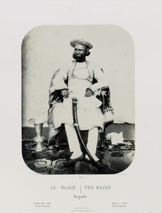 Kuninkaallinen Natch Jug Navas Oudeypour -saarella; Rajah, n. 1865–1868 (albumiprintti) tekijältä Louis Rousselet
