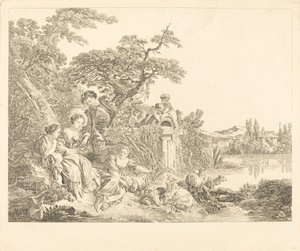 Els regals del pastor finlandès tekijältä Louis Simon Lempereur after François Boucher