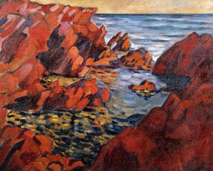 O Mar em Agay; La Mer a Agay, c.1917/1918 (óleo sobre tela) finlandês tekijältä Louis Valtat