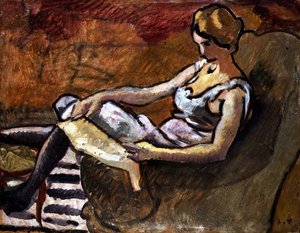 The Thinker, n. 1916 (öljy paneelille) tekijältä Louis Valtat