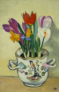 Kukkimaljakko, n. 1920 (öljy kankaalle) tekijältä Louis Valtat