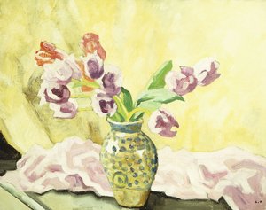 Tulppaanimaljakko; maljakko tulppaaneja tekijältä Louis Valtat