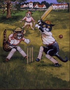 Kissat Pelaa Krikettiä tekijältä Louis Wain
