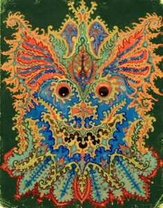 Kaleidoskop-Katzen: Katzenmuster auf Grün tekijältä Louis Wain