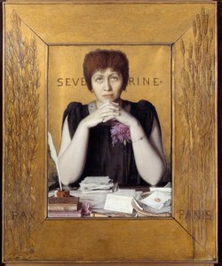 Caroline Remyn muotokuva nimeltä Severine (1855 - 1929), ranskalainen toimittaja. Louis Welden Hawkinsin (1849 - 1910) maalaus Ec. Ang