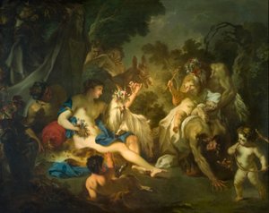 The Infancy of Bacchus, n. 1700-1710 (öljy kankaalle)