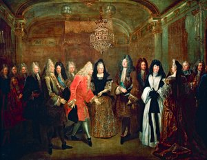 Ludvig XIV vastaanottaa Saksin vaaliruhtinas Frederick Augustus II:n Fontainebleaussa 27. syyskuuta