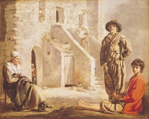 Talonpoikia talonsa edessä, noin 1641