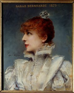 Henriette Rosine Bernardin muotokuva Comedie Francaise -seuran Sarah Bernhardtissa (1844-1923). Louise Abbeman (1858-1927) maalaus tekijältä Louise Abbéma