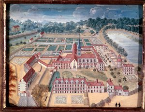 Näkymä Port-Royal-des-Champsin luostarille (guassi tekijältä Louise Madeleine Cochin