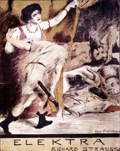 Richard Strauss, kuvitus Louis Corinthin kappaleesta "Elektra" vuonna 1908. yksityinen kokoelma Milano