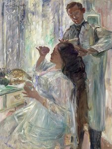 Charlotte Corinth pukeutumispöydässä, 1911 tekijältä Lovis Corinth