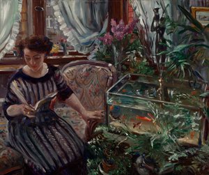 Dame olen Goldfischbassin tekijältä Lovis Corinth