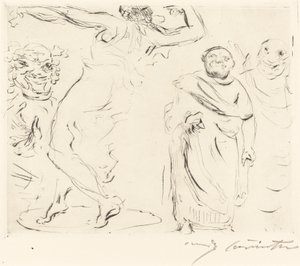 Trimalchion Gastmahl: pl. XI Trimalchion juhlat: pl. XI, 1919. tekijältä Lovis Corinth
