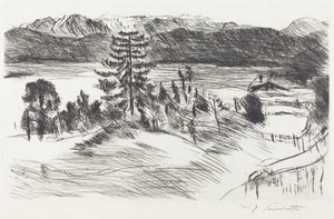 Grosse Walchenseelandschaft (suuri Walchen-merimaisema) tekijältä Lovis Corinth