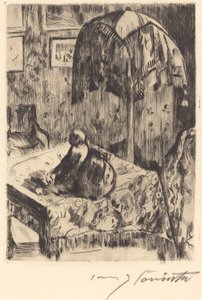 Sisustus lattiavalaisimella tekijältä Lovis Corinth