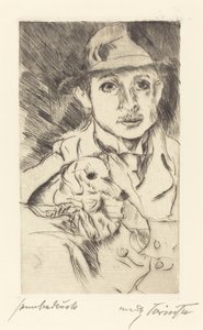 Poika koiran kanssa tekijältä Lovis Corinth