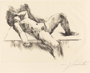 Makaava nainen alaston III, 1913. tekijältä Lovis Corinth