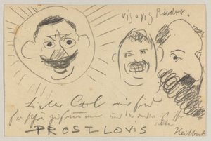 Lovis Corinth Carl Strathmannille: postikortti, postileima 12. joulukuuta 1902 tekijältä Lovis Corinth