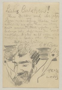 Lovis Corinth Carl Strathmannille: postikortti, postileima 16. tammikuuta 1903 tekijältä Lovis Corinth