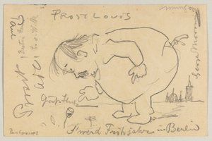 Lovis Corinth Carl Strathmannille: postikortti, postileima 1. huhtikuuta 1908 tekijältä Lovis Corinth