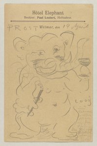 Lovis Corinth Carl Strathmannille: postikortti, postileima 20. huhtikuuta 1905 tekijältä Lovis Corinth