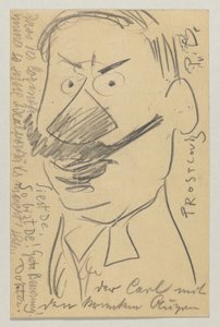 Lovis Corinth Carl Strathmannille: postikortti, postileima 21. helmikuuta 1904 tekijältä Lovis Corinth