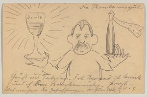 Lovis Corinth Carl Strathmannille: postikortti, postileima 22. syyskuuta 1902 tekijältä Lovis Corinth