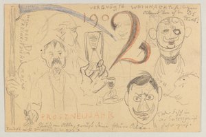 Lovis Corinth Carl Strathmannille: postikortti, postileima 24. joulukuuta 1901 tekijältä Lovis Corinth