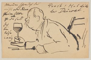 Lovis Corinth Carl Strathmannille: postikortti, postileima 2. syyskuuta 1902 tekijältä Lovis Corinth