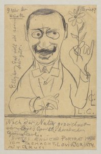 Lovis Corinth neiti Elly Frankelle: postikortti, postileima 28. elokuuta 1897 tekijältä Lovis Corinth