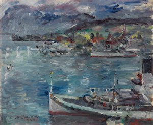 Luzernin järvi aamupäivällä tekijältä Lovis Corinth
