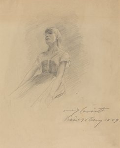 Istuva nuori nainen [recto], 1889. tekijältä Lovis Corinth