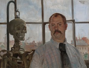 Omakuva luurankolla tekijältä Lovis Corinth