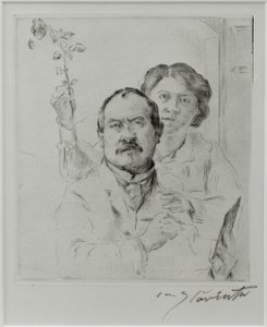 Omakuva vaimonsa Charlotte Berend-Corinthin kanssa tekijältä Lovis Corinth