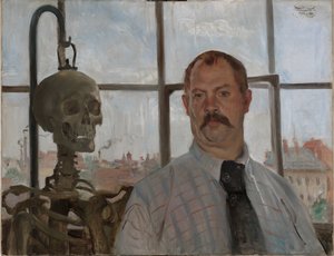 Omakuva luurankolla tekijältä Lovis Corinth
