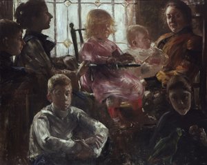 Taidemaalari Fritz Rumpfin perhe tekijältä Lovis Corinth