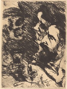 Tod bei Strucks Death Visits the Strucks, 1921, julkaistu 1922. tekijältä Lovis Corinth