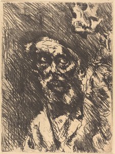 Tod und Greis Kuolema ja vanha mies, 1921, julkaistu 1922. tekijältä Lovis Corinth