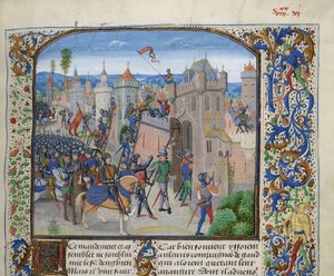 Ludvig II Malén piiritys Gentin, noin 1470-1475. tekijältä Loyset Liedet