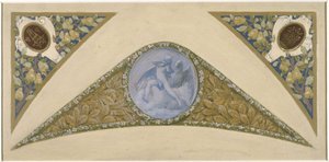 Luonnos Pariisin kaupungintalon festivaaliportaasta: Aquarius, vuosien 1888 ja 1898 välillä (öljy).