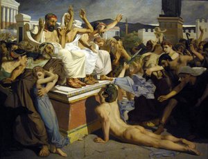 Pheidippides kertoi voitosta Marathonin taistelun jälkeen