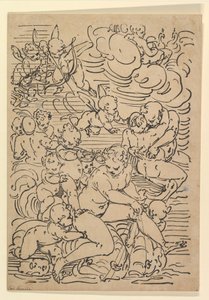 Amfitriitin voitto, n. 1550-1580. tekijältä Luca Cambiaso